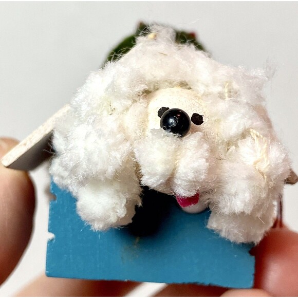 4 - Vintage Wooden Christmas Ornaments Santa Dog House Prairie Girl Mouse - Felt - Picture 16 of 16